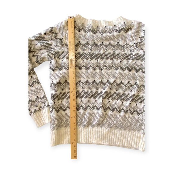 Loft wool blend sweater with chevron pattern, Size M - Picture 8 of 8